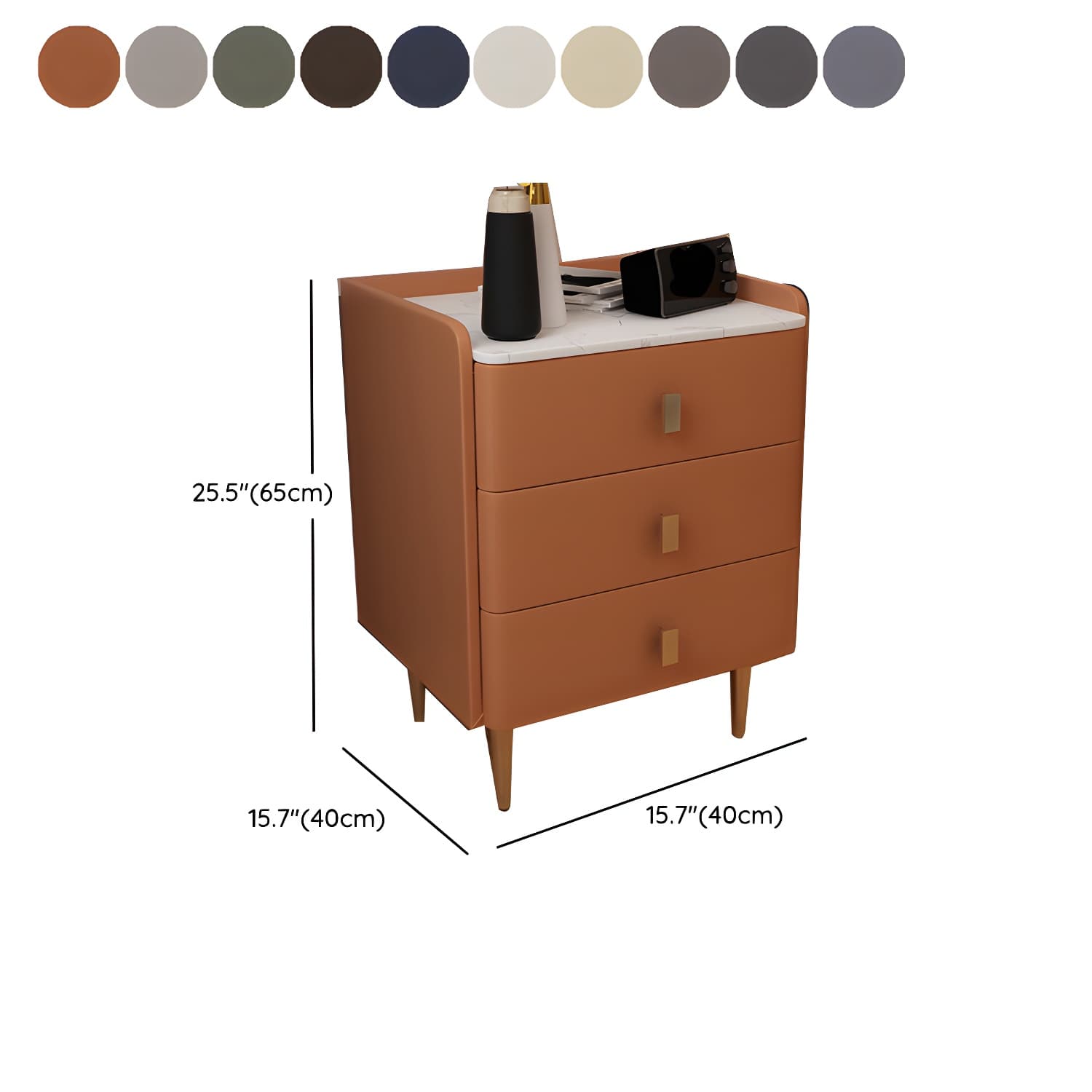 Glam Drawers Included Accent Table Nightstand 22.5" Tall with Legs thumbnail 19