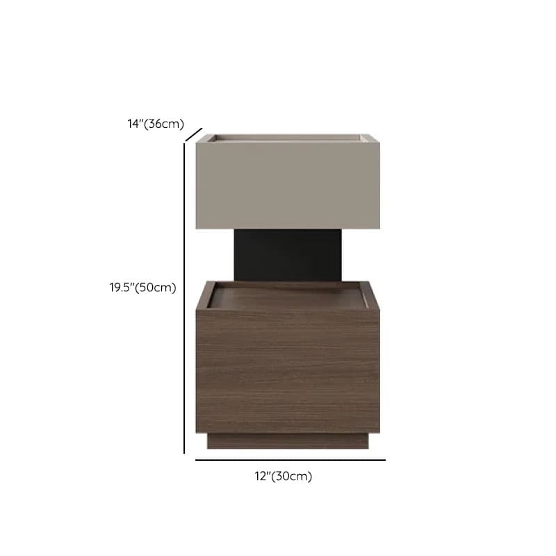 Modish Nightstand With Drawer Organization Featuring 2 Drawers, 1 Shelf, and Lumber Countertop thumbnail 19