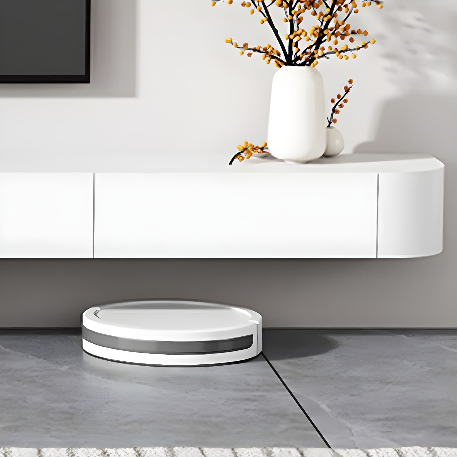 Floating Mount TV Stand Modern TV Stand Console with Drawers thumbnail 6