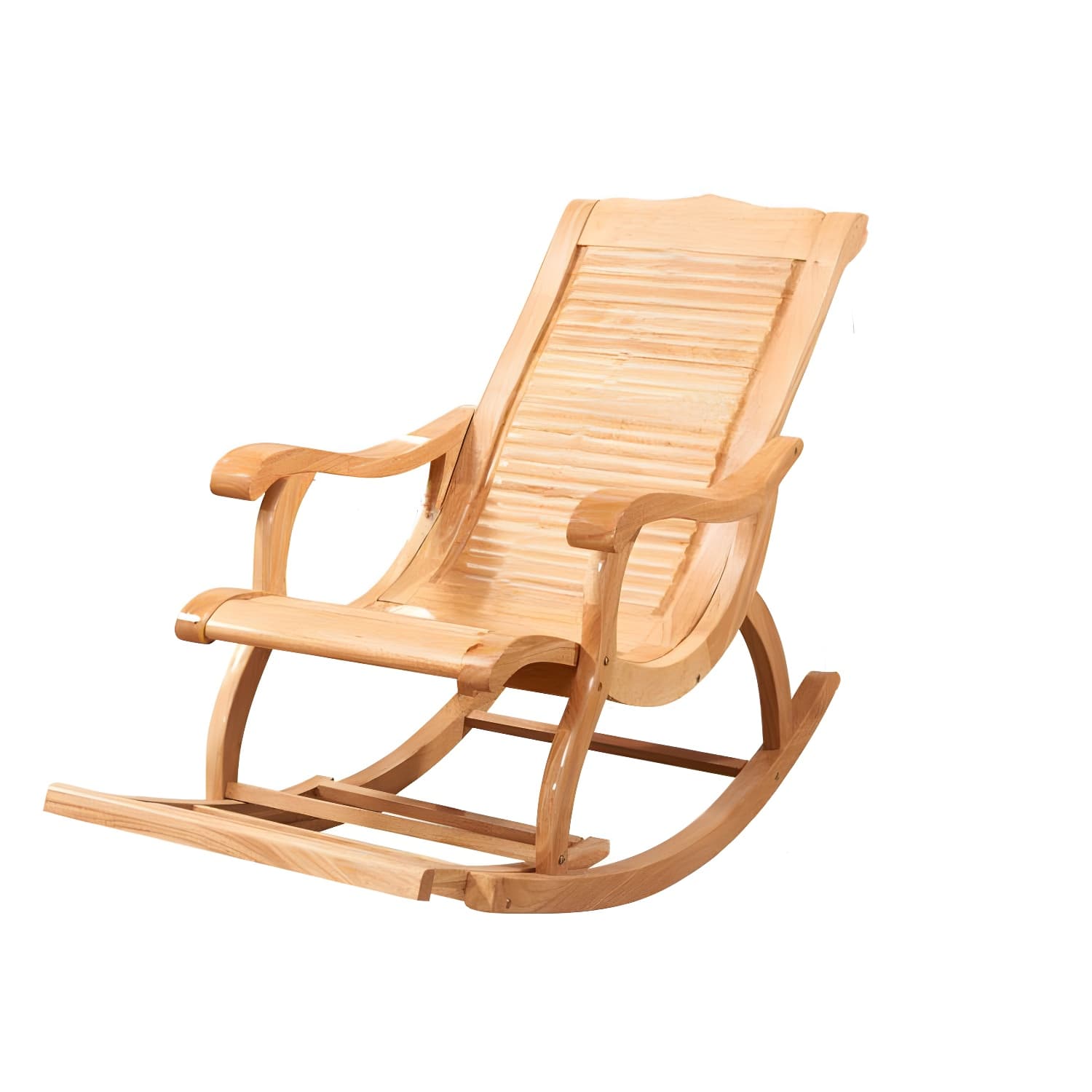 Retro Dark Brown Rocking Chair Solid Wood Reclining Rocker Chair for Home - image 6