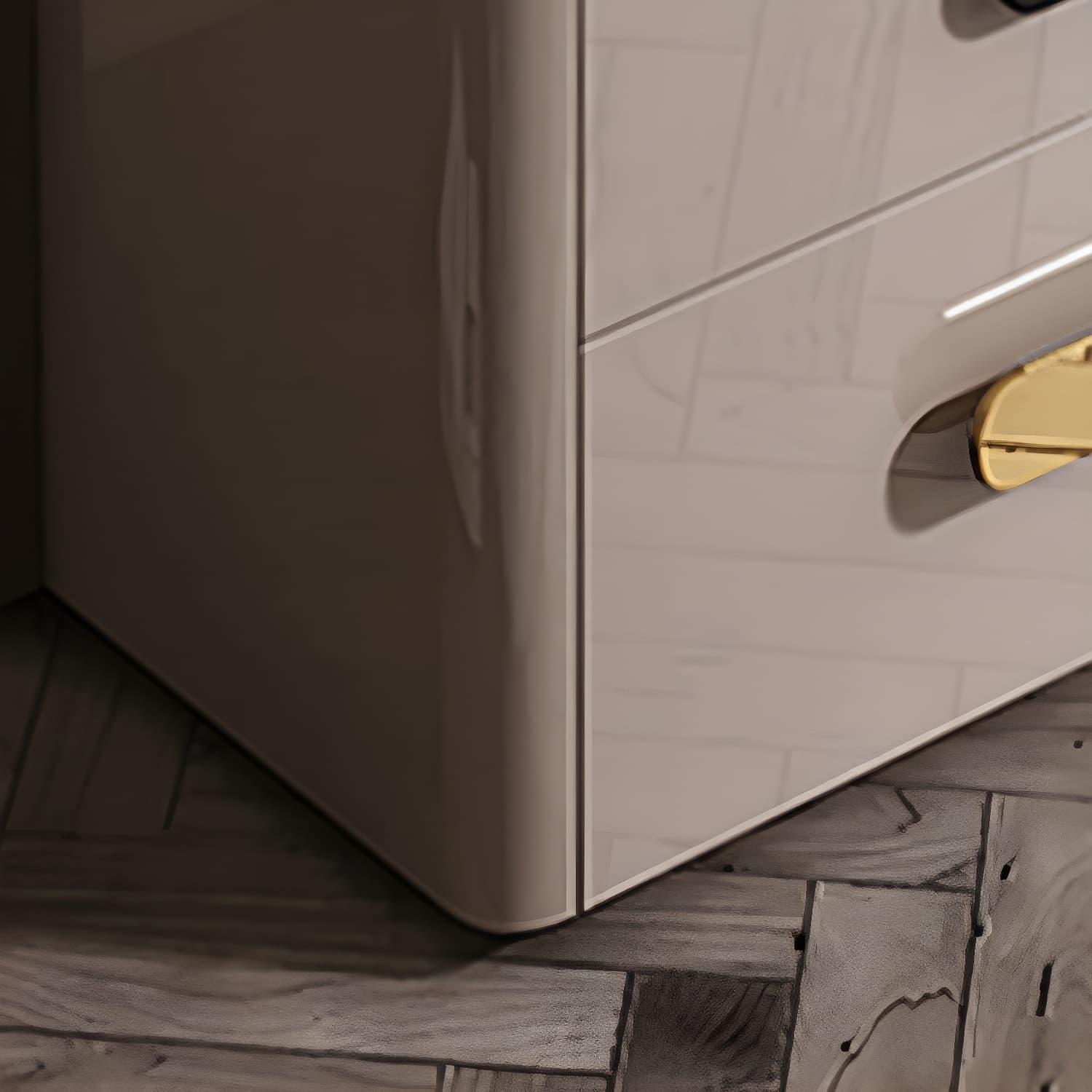 3-Drawer Nightstand with USB charging 21.65" Tall Faux Leather Nightstand thumbnail 10