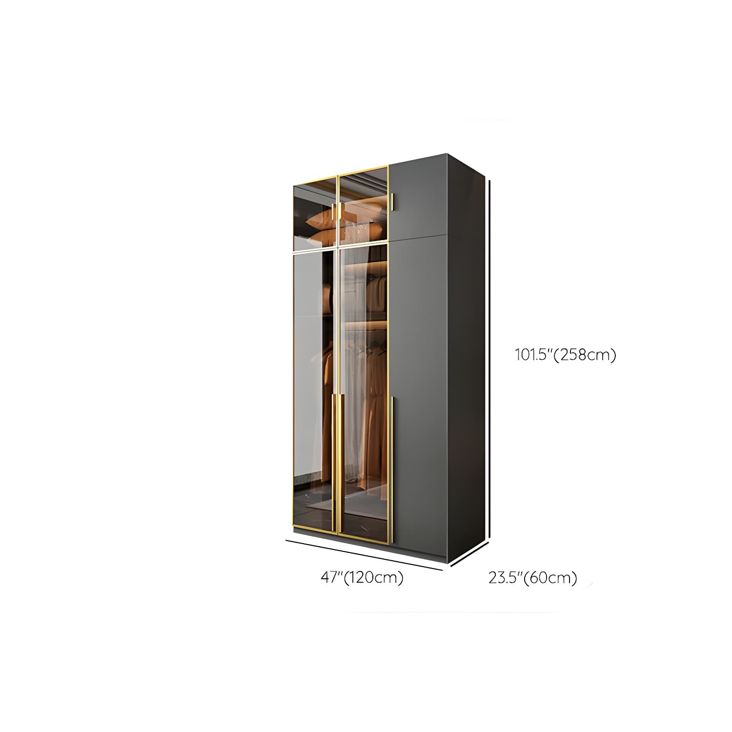 Modern Glass Wardrobe Wardrobe Armoire Wardrobe Cabinet for Home thumbnail 26