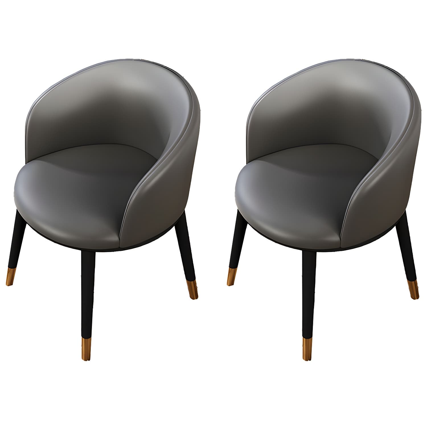 Contemporary Leather Home Arm Chair Solid Back Matte Finish Dining Chair thumbnail 3