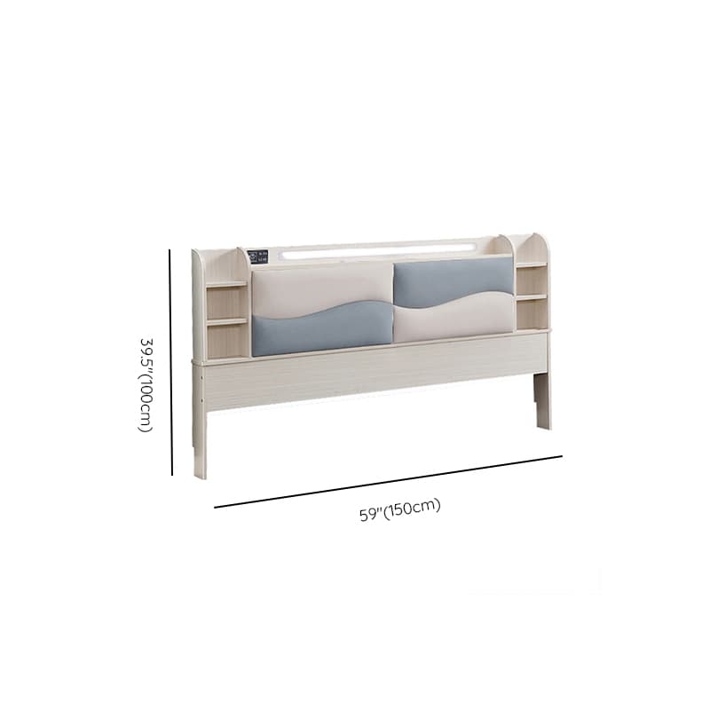 Simple Free-standing Standard King(76"W x 80"L)/Queen(60"W x 80"L)/Full(54"W x 75"L) Panel No Distressing with Shelves Included and Illumination Light in Timber thumbnail 10