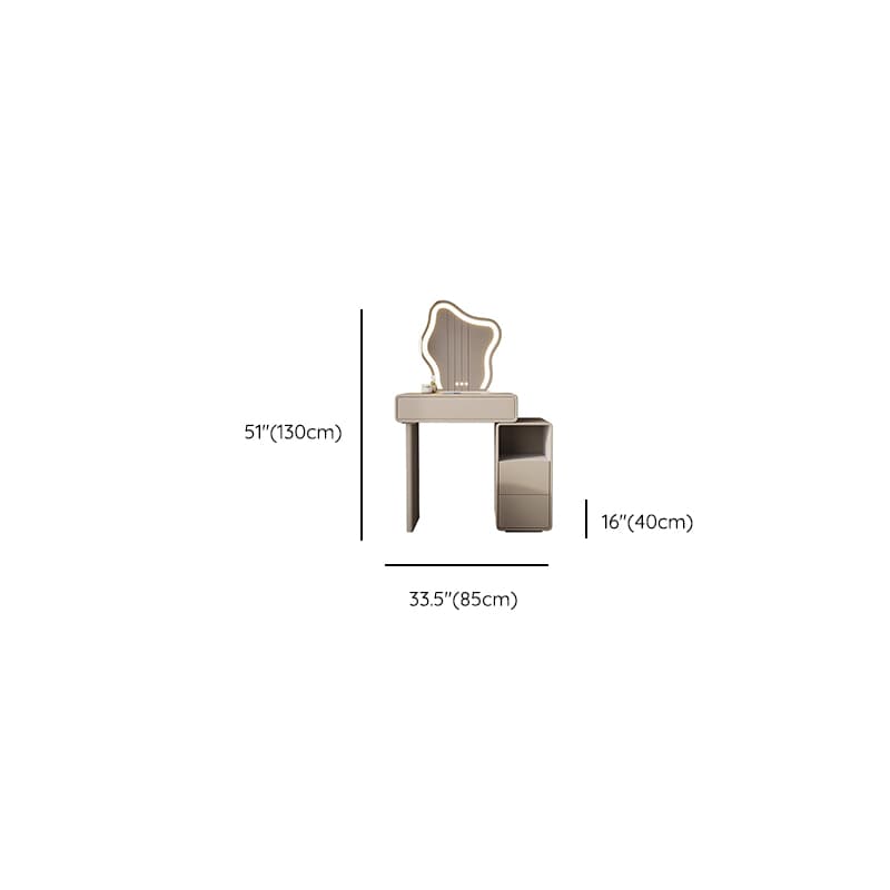 Multi-Purpose Tan Vanity Set with Lighting, Push-Pull, Adjustable Touch, and Adjustable Brightness thumbnail 16