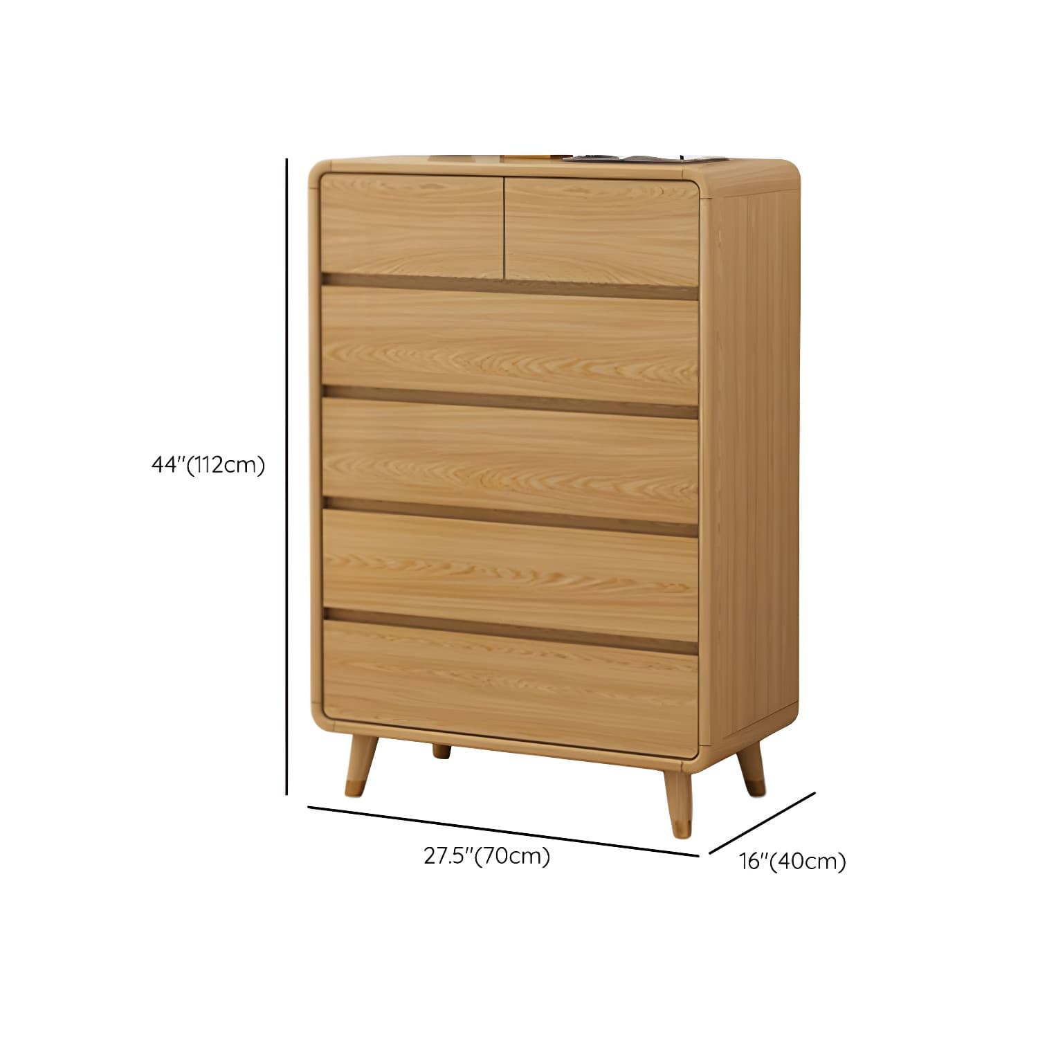 Modern Solid Wood Dresser with Narrow Profile and Drawers in Natural Finish thumbnail 28