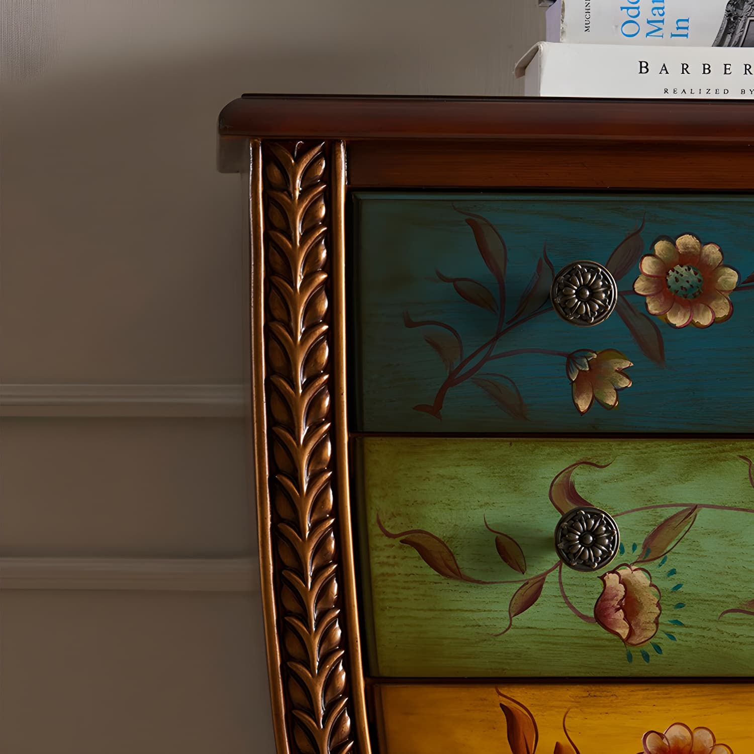 Rustic Wood Chest Vertical Chest with Drawers for Living Room thumbnail 18