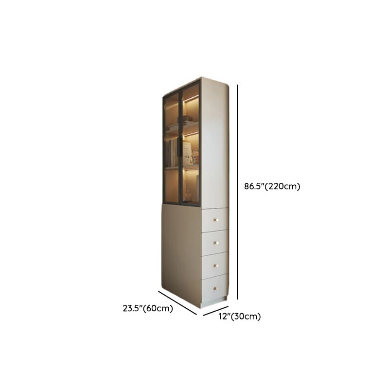 Detached Scratch-immune Accent Cabinet with Glazed Door, Grip Bars, Off White Top, Soft Close Drawer, and Stain Resistant Finish thumbnail 10