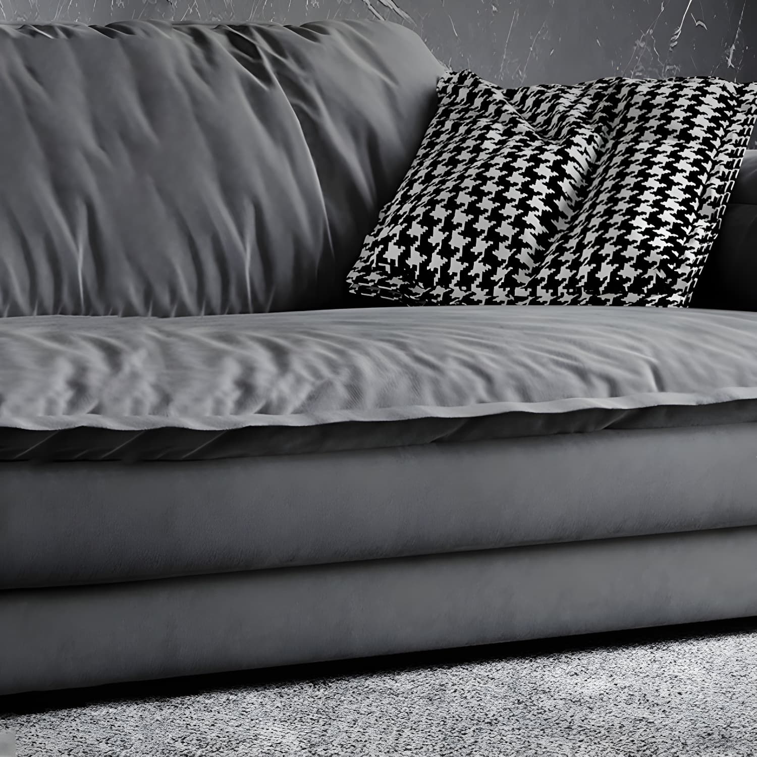 Stain-Resistant Dark Gray Contemporary Square Arm Solid Wood Sofa thumbnail 8