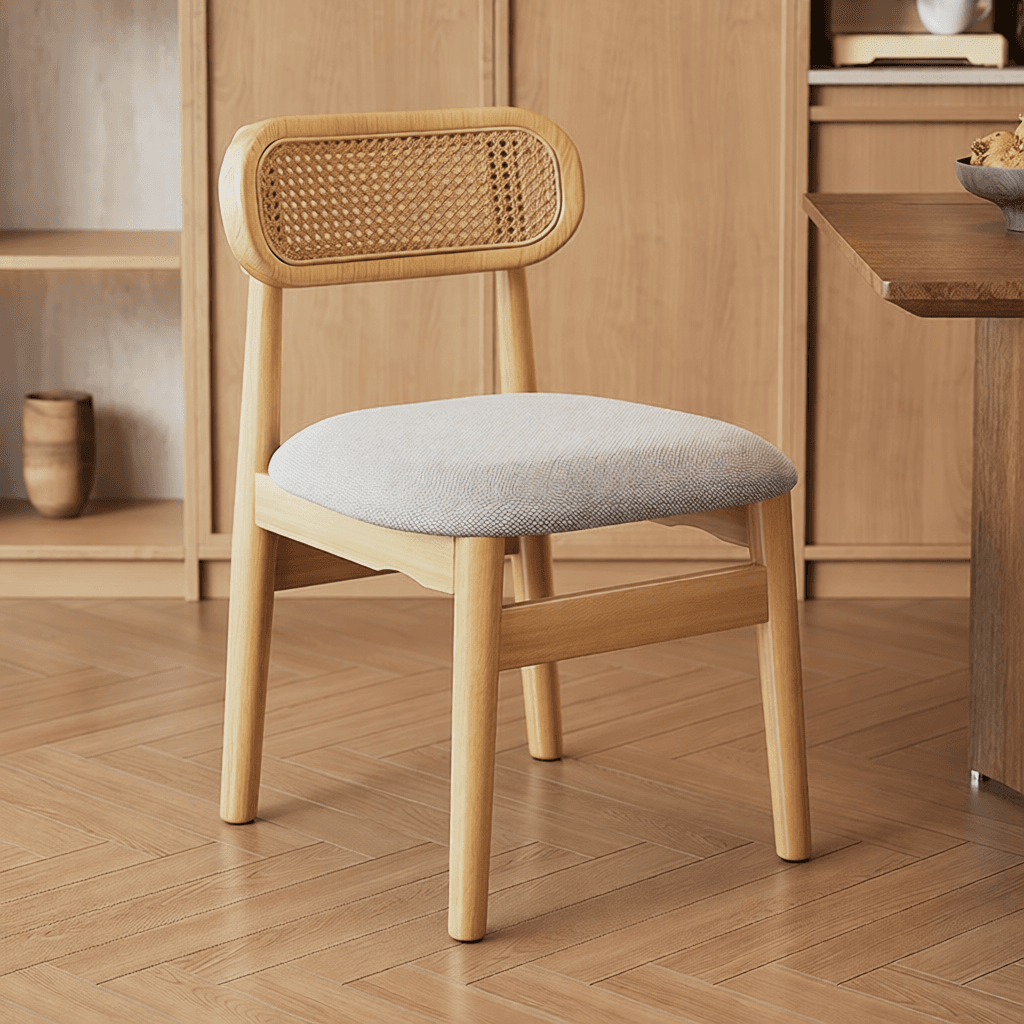 Simple Drawing Room Side Chair with Exposed Back, Upholstered Seat, and Wooden Legs thumbnail 14