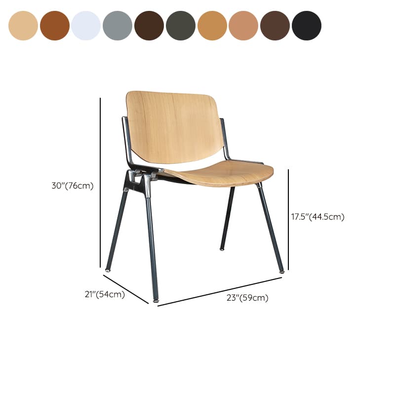 Old School Ventilated Back Armless Chair with Ink/Metallic Metal Legs, Nestable thumbnail 25