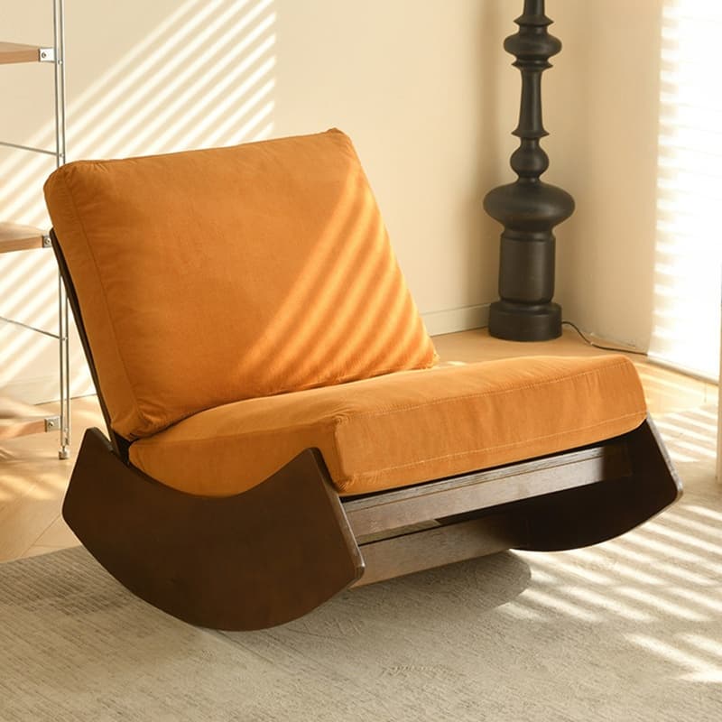 Dove Grey/Amber Color Modish Rocking Seat Upholstered and Scratch-proof Stationary with Spindle Back and Rear thumbnail 18
