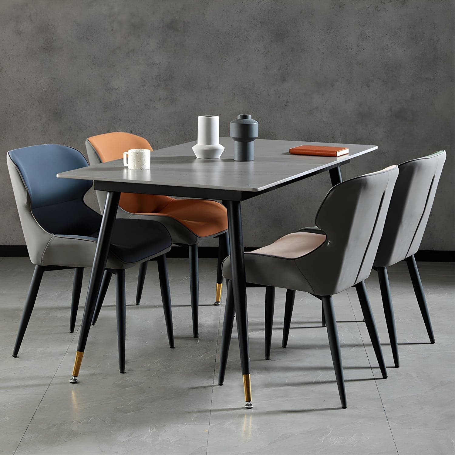 Nordic Style Metal Armless Dining Chairs Wingback Side Chair for Home Use thumbnail 10