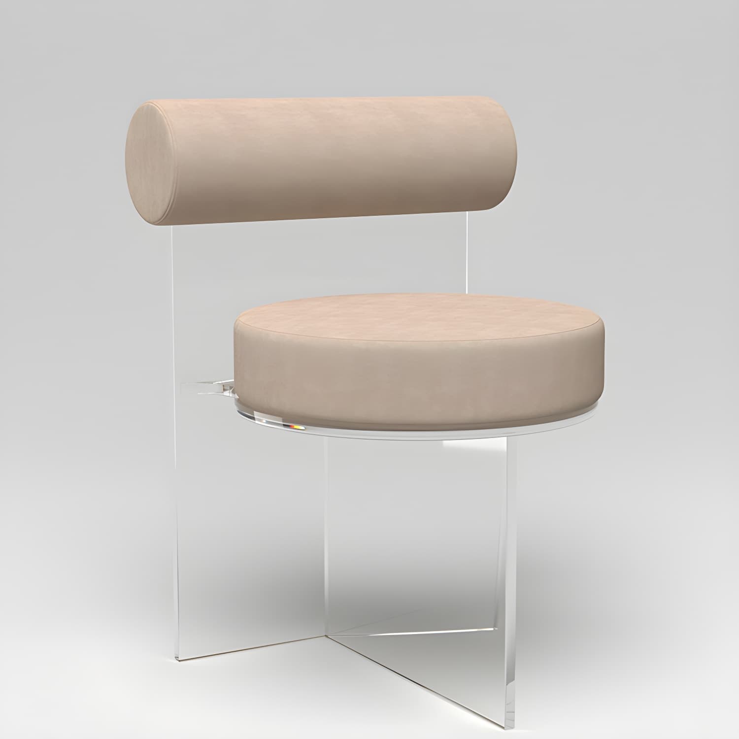 Modern Clear Leg Side Chair with Solid Back and Low Back Heights for Kitchen & Dining thumbnail 3