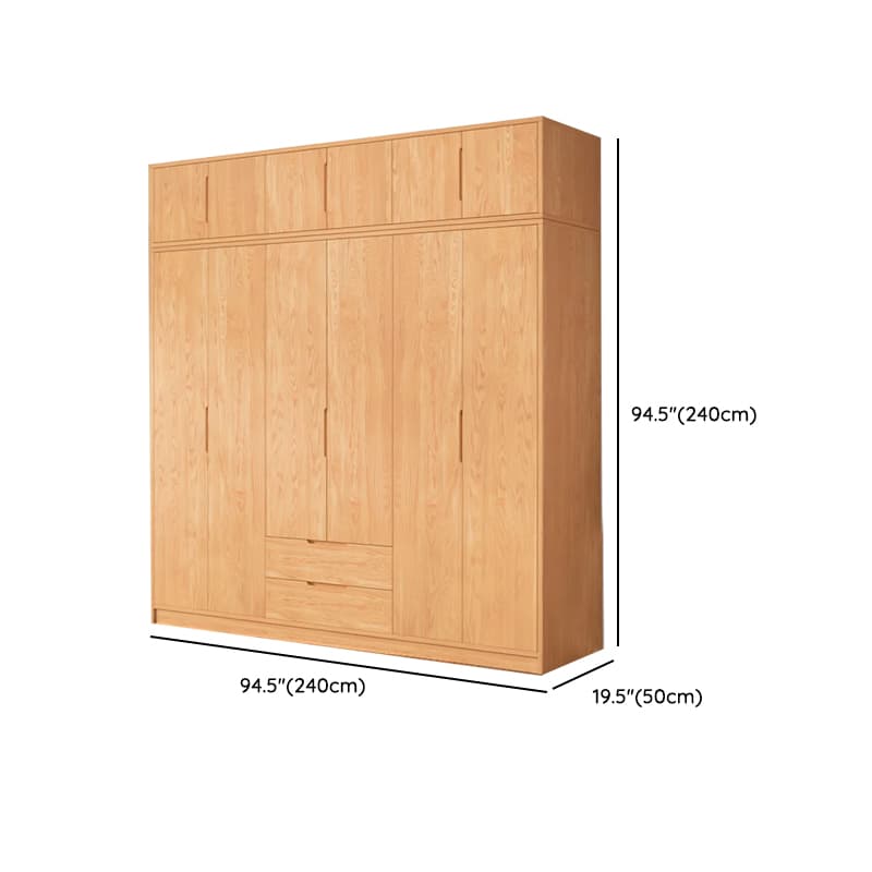 Wood Color Nordic Unfixed Wardrobe Closet thumbnail 37