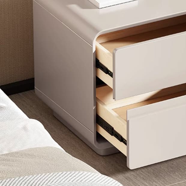 Modern Solid Wood Frame Nightstand with Silent Slide Drawers for Bedroom thumbnail 12
