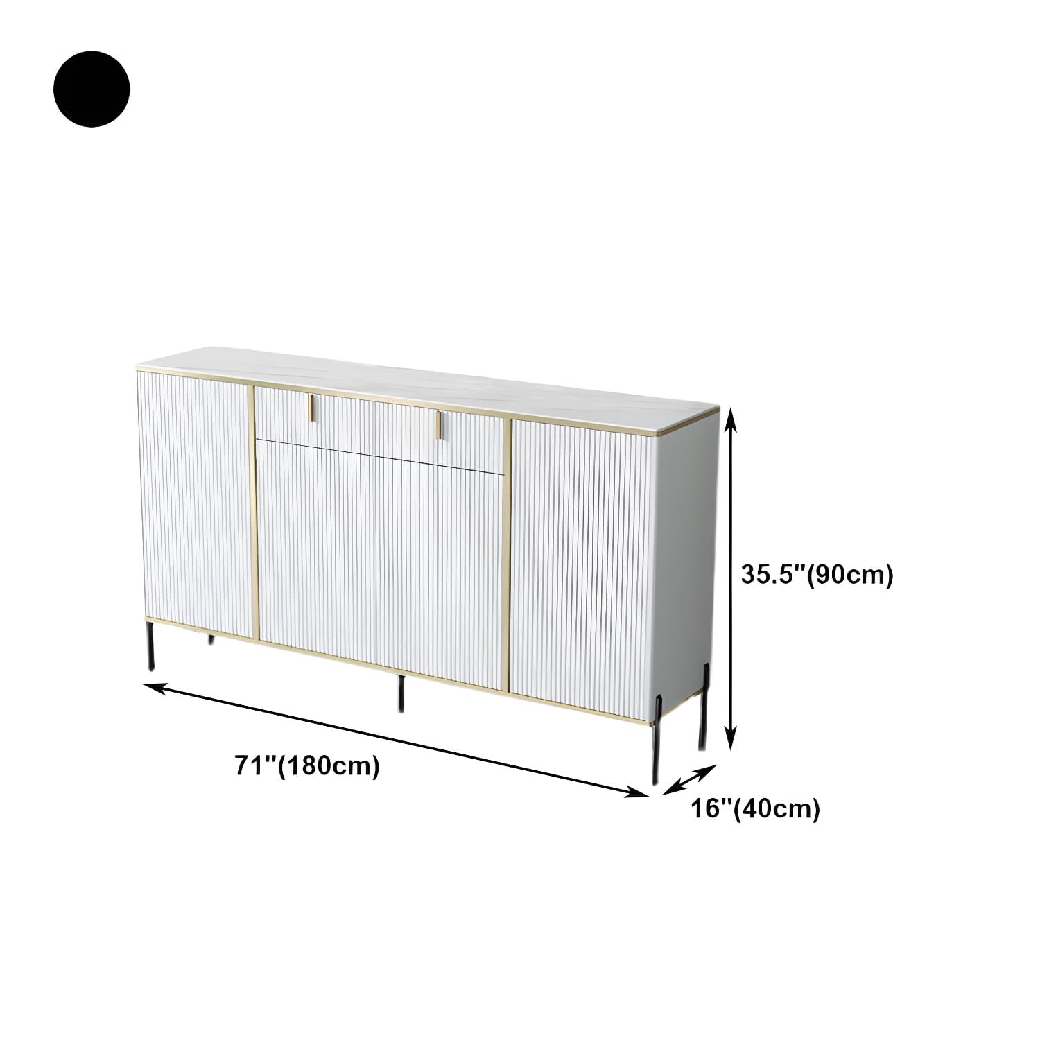 Glam Style Buffet Sideboard Sintered Stone Top Server with Door and Drawer - image 20