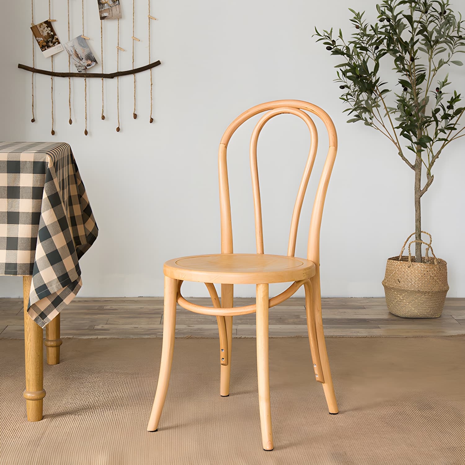 Modern Solid Beech Wood Chairs Kitchen Dining Windsor Back Side Chair Set thumbnail 11