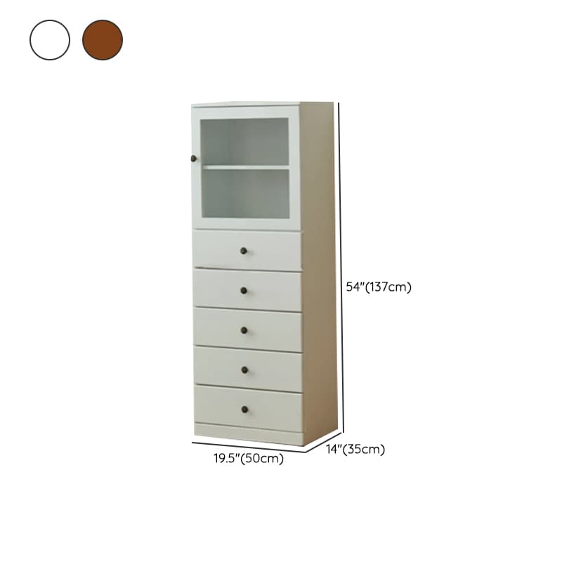 Modish Timber Console Dresser with 3/4/5 Drawers, Hutch Cabinets, and 2 Interior Shelves in Vertical Orientation thumbnail 21