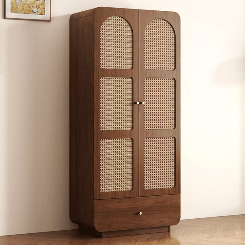 Simple Rectangular Accent Cabinet with Storage, Engineered Wood Countertop, Pull Knobs, Auburn Top, and Soft Close Drawer thumbnail 3