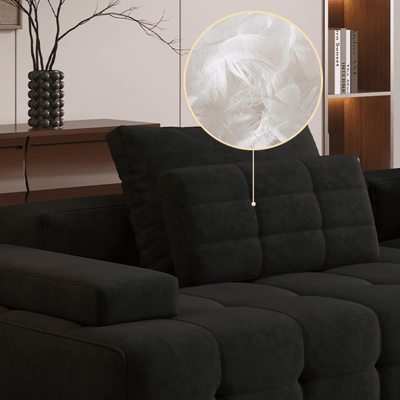 Cotton Midnight Black Standard/Single Sofa with Armrest and 4/3/1 Pillows thumbnail 2