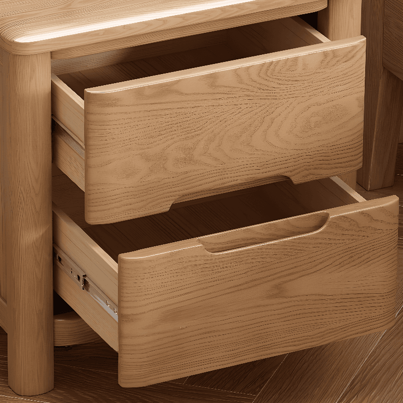 Contemporary Timber Nightstand With Drawer Storage with 2 Drawers/3 Drawers & Leg thumbnail 8