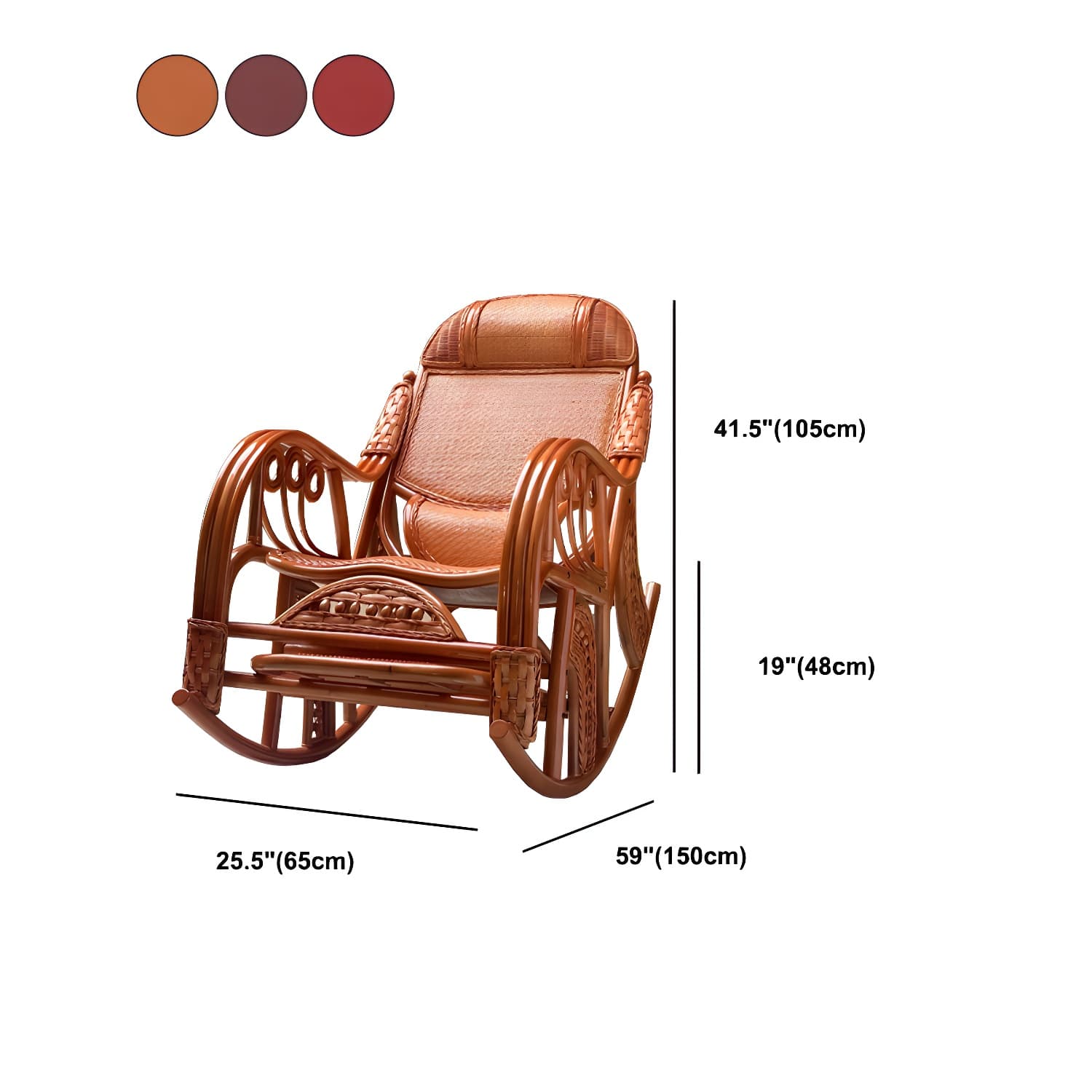 Traditional Recliner Chair Rattan/Wicker Recliner Chair for Living Room - image 16