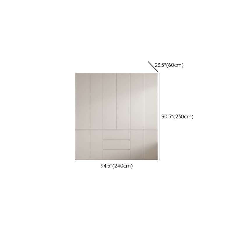 White Modish Manufactured Wood Armoire Cabinet with Soft Close Drawer, Soft Close Door, Interior Shelves, and Clothing Rod thumbnail 12