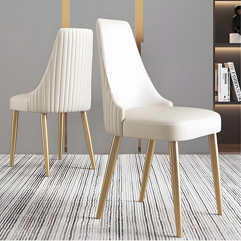 Lavish/Contemporary Upholstered Side Chair with Parsons Back Style and Metal Legs thumbnail 4