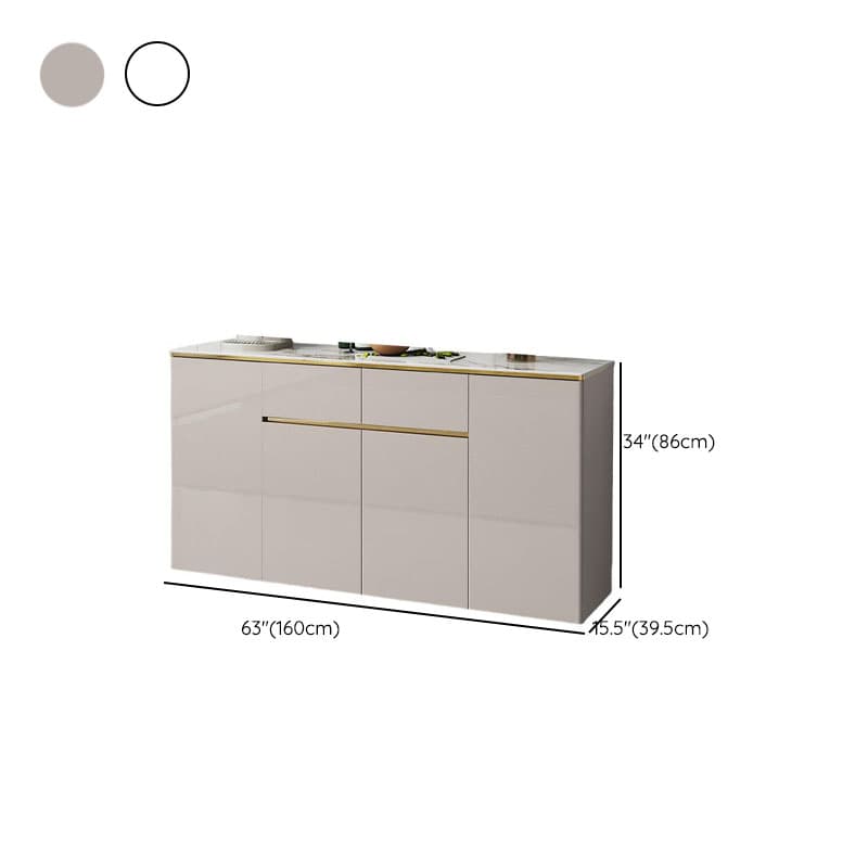 Elegant Standalone Sideboard with 5 Drawers, 5 Doors, and Faux Marble Countertop thumbnail 12