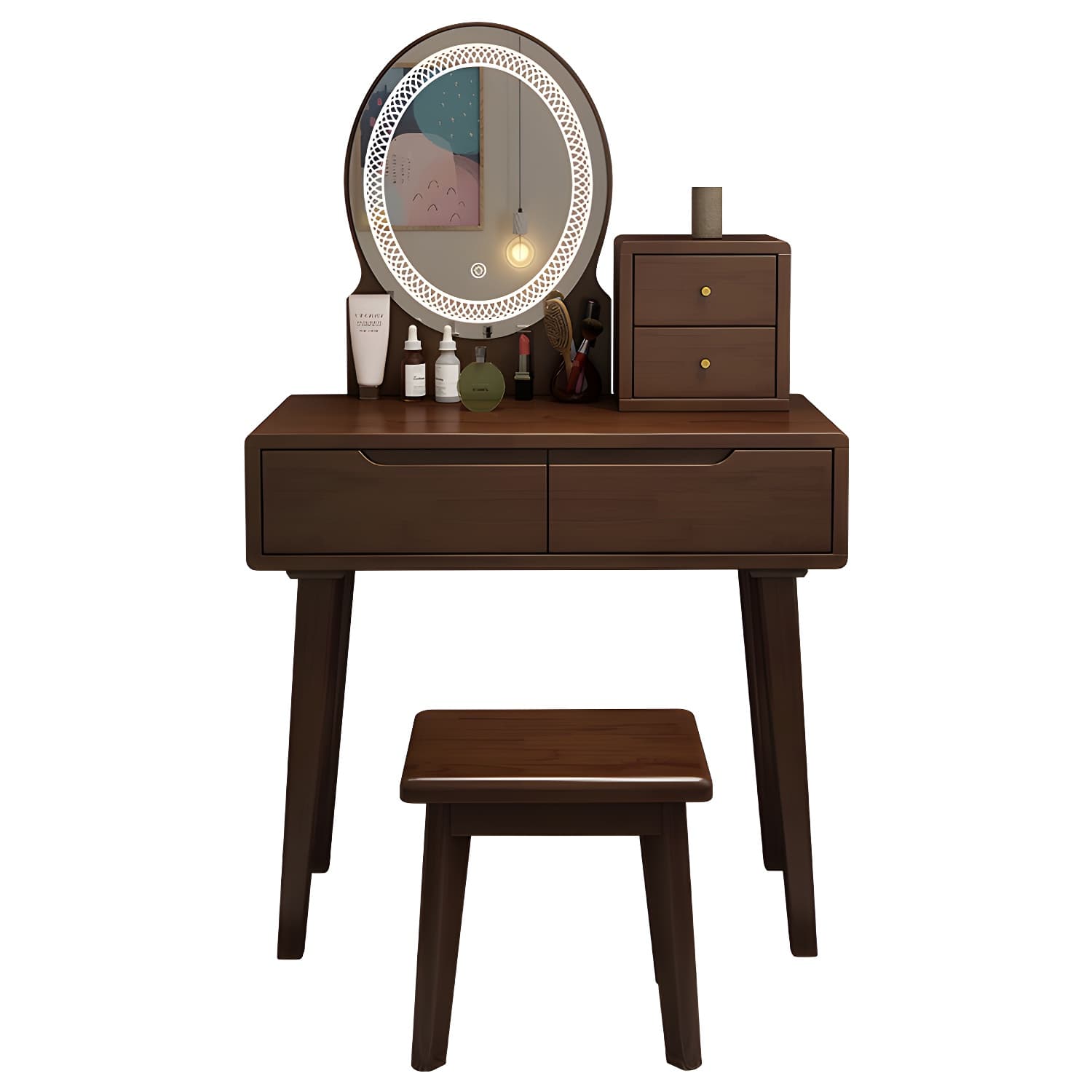 Traditions Make-up Vanity Solid Wood Bedroom With Drawer Dressing Table thumbnail 13