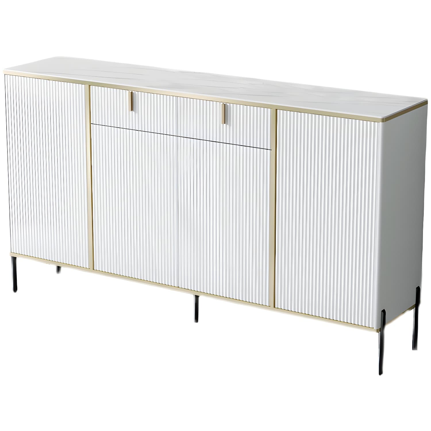 Glam Style Buffet Sideboard Sintered Stone Top Server with Door and Drawer - image 9