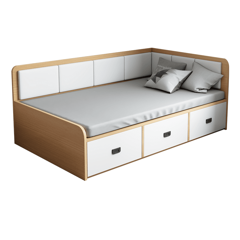 Solid Color Storage Included Bed with 3 Storage Boxes for Bedroom thumbnail 1