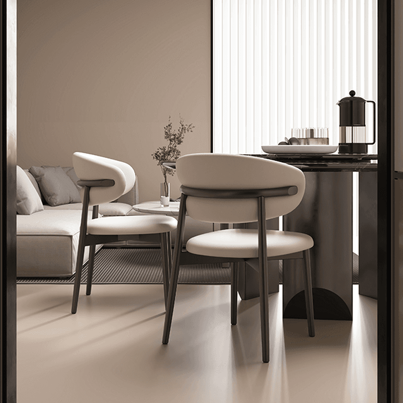Simplistic Dinette Upholstered Armless Chair with Steel Legs, Low Back, and Foot Pads thumbnail 9