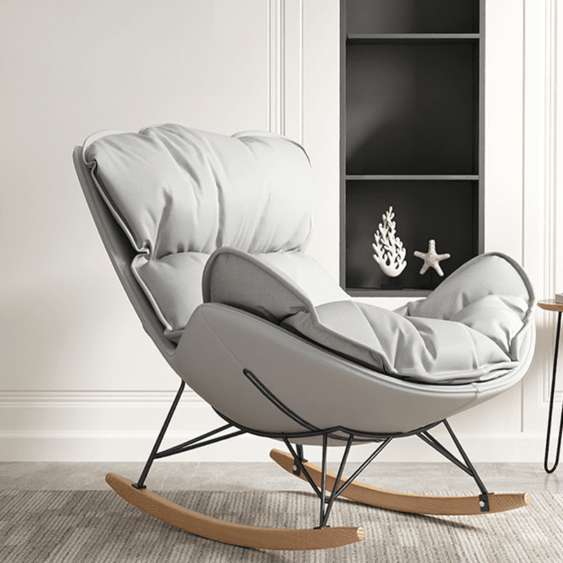 Modish Alloy Rocking Accent Chair, Upholstered thumbnail 5