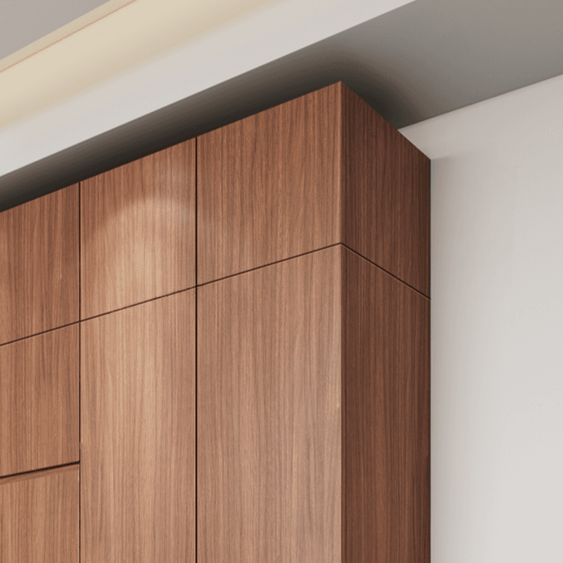 Acorn Minimalist Natural Wood Independent Wardrobe Closet with Soft Close Drawer, Soft Close Door, and Interior Shelves thumbnail 4