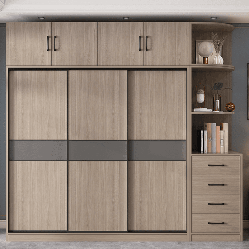 Rustic Brown Self-supporting Armoire Cabinet Pine with Shelves thumbnail 3