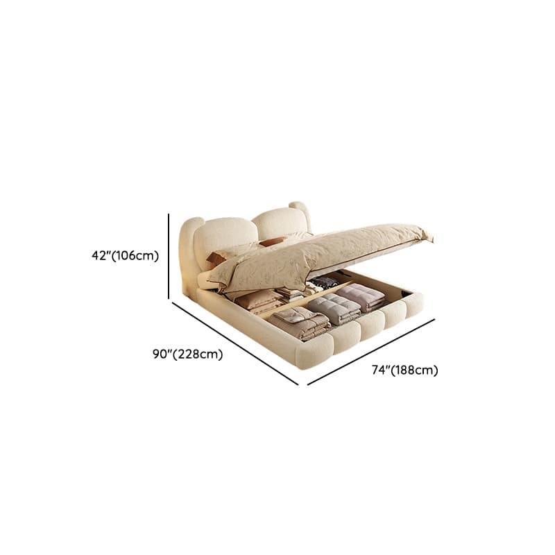 Solid Color Storage Included Panel Bed with 3 Storage Boxes and Panel Headboard, Upholstered in Sponge thumbnail 16
