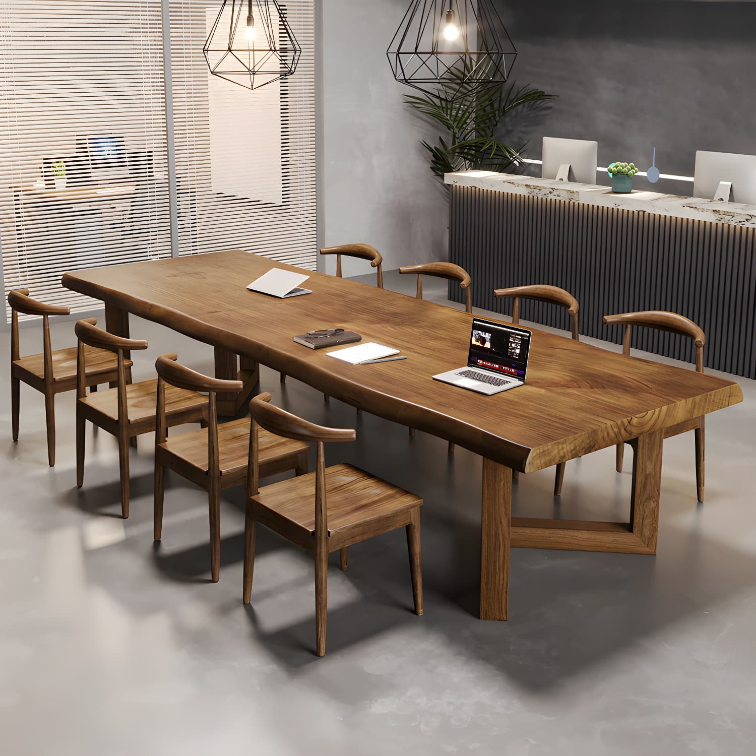 Modern Dining Room Set 1/4/9 Pcs Solid Wood Dining Set with Rectangle Table thumbnail 9