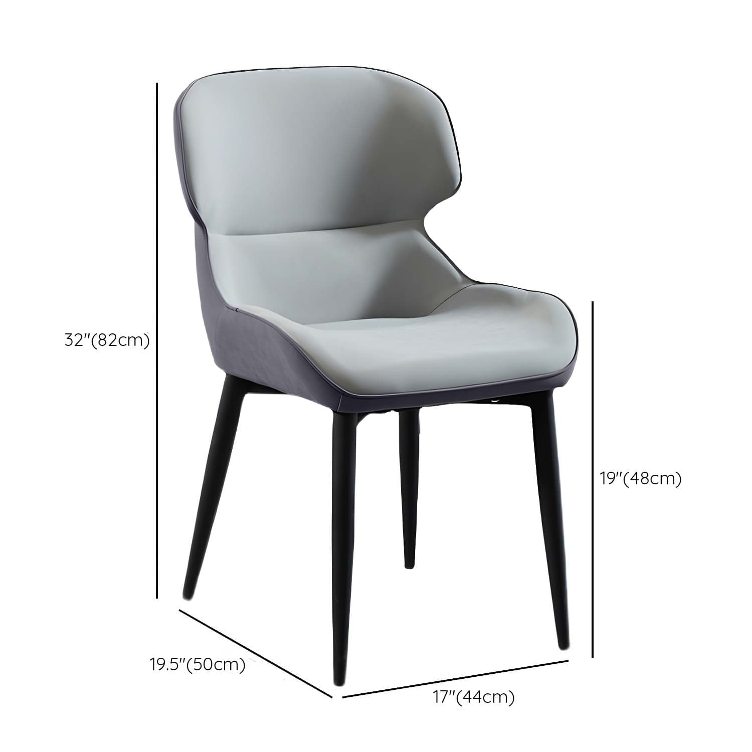 Nordic Style Metal Armless Dining Chairs Wingback Side Chair for Home Use thumbnail 17