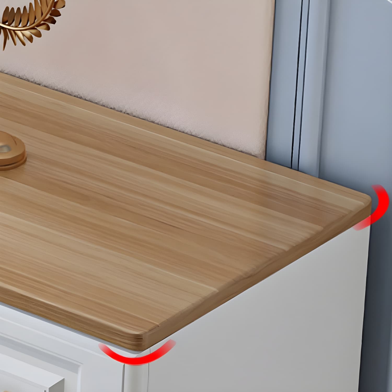 Modern Wood Buffet Sideboard with Cabinets, Drawers, and Shelves - No Distressing thumbnail 10