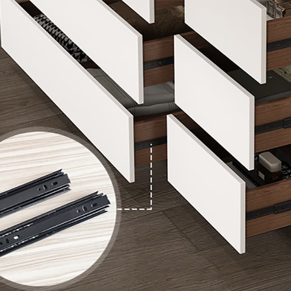 3-Door Scandinavian Soft-Close Drawers Wooden 3-Door Wardrobe Armoire 23.62 inch thumbnail 3