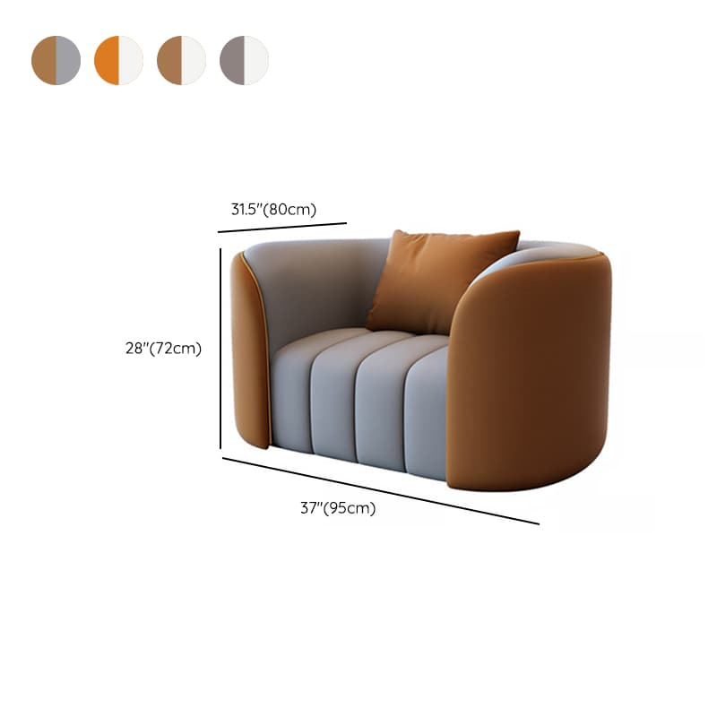 Trendy Grey/Ivory Solid Color 3-seater/for 2/1 Person Floor Sofa/Loveseat/Single Sofa with Tuxedo Arm for Sitting Room thumbnail 21