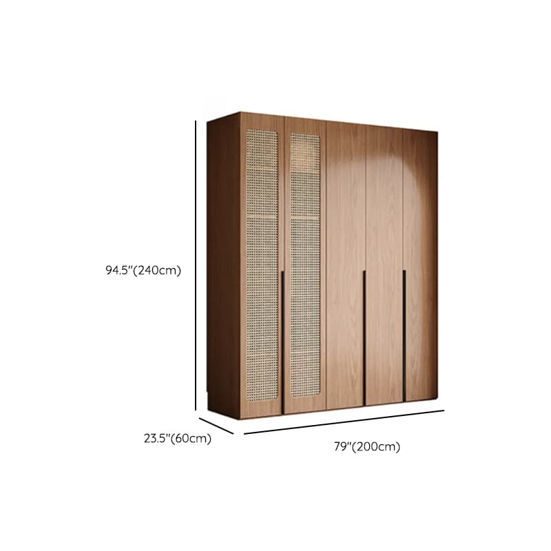 Cocoa Art Deco Self-supporting Cabinet Armoire with Soft Close Drawer, Interior Shelves, and Hanging Rod thumbnail 31