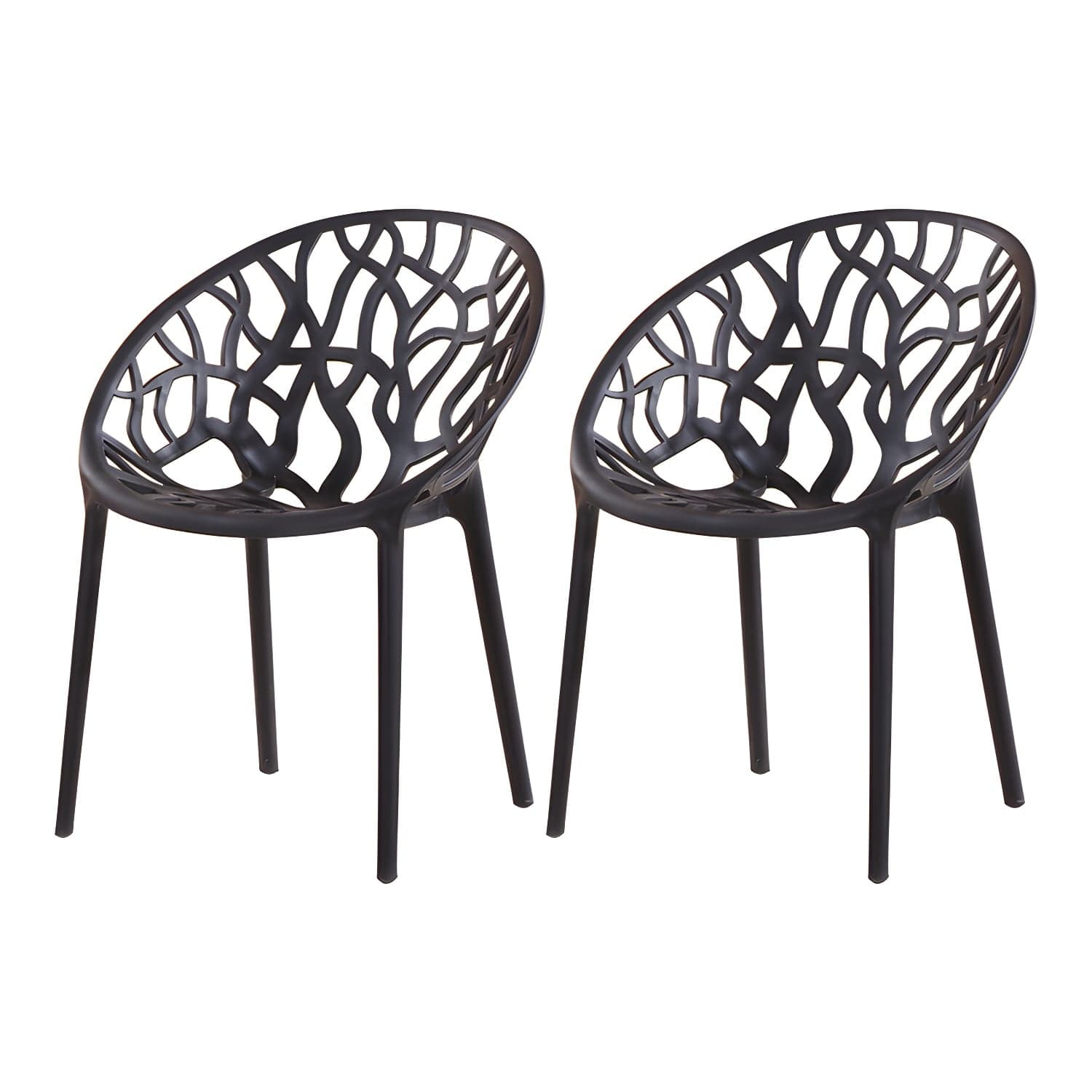 Contemporary Plastic Dining Room Chairs Armless Open Back Dining Side Chair for Restaurant thumbnail 1