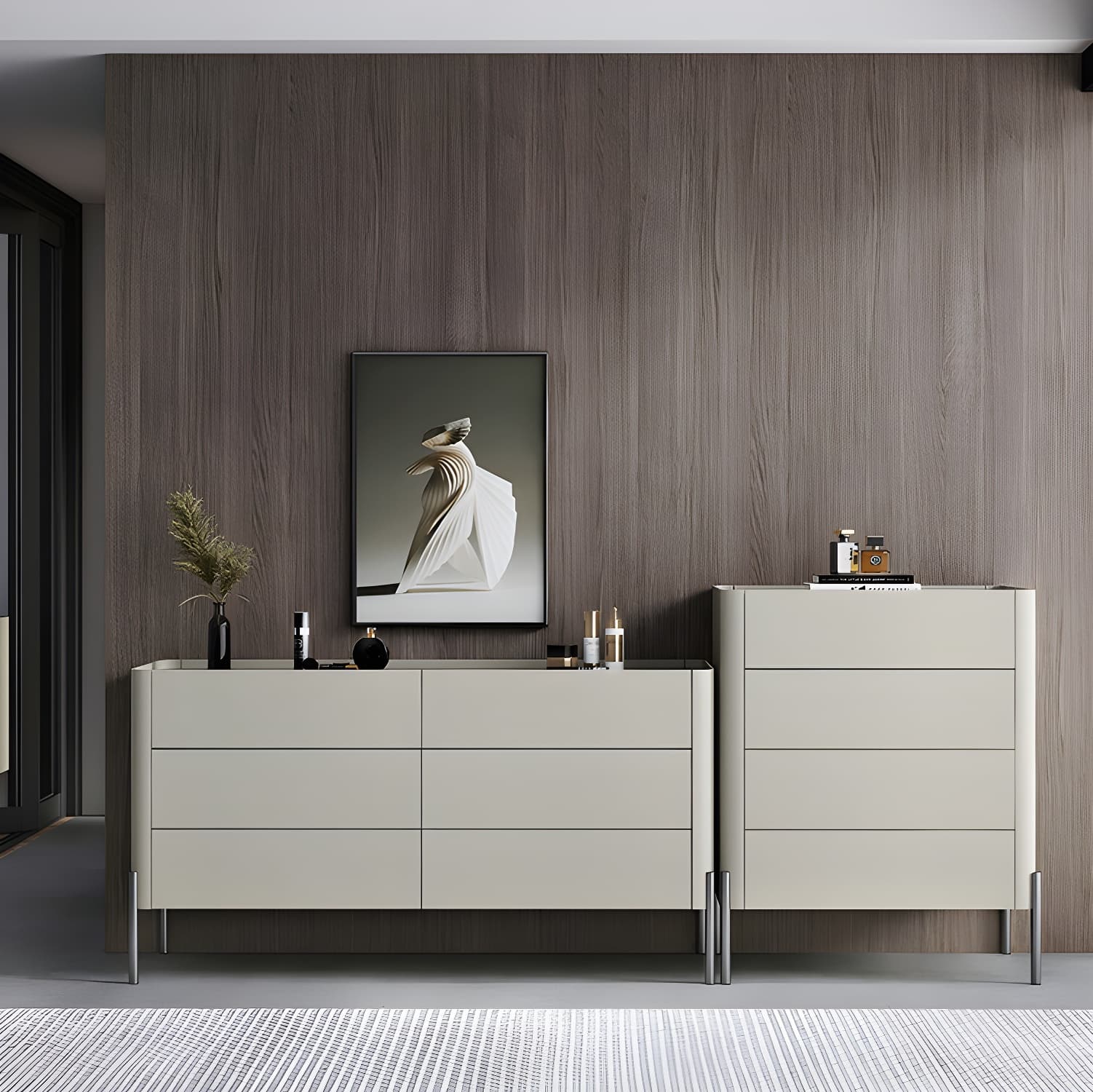 Modern Wood Dresser - Horizontal Design - Ample Drawer Space - Stylish Bedroom Storage thumbnail 11