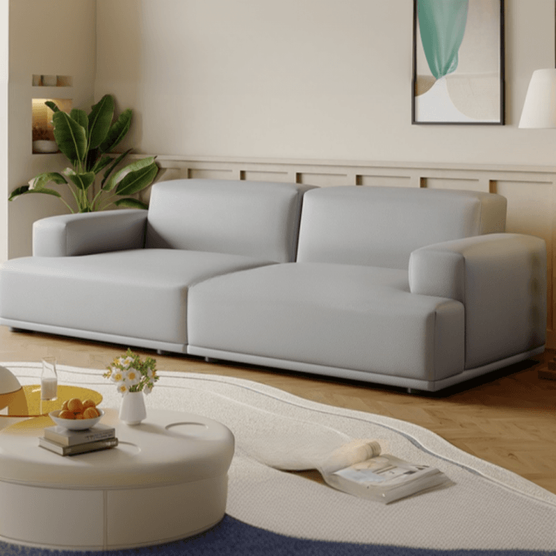 Modish Solid Color Stain Resistant Standard Sofa in Light Gray/Rose/Amber Color, 3-seater/4-seater/5 Person with 2 Pillows thumbnail 10