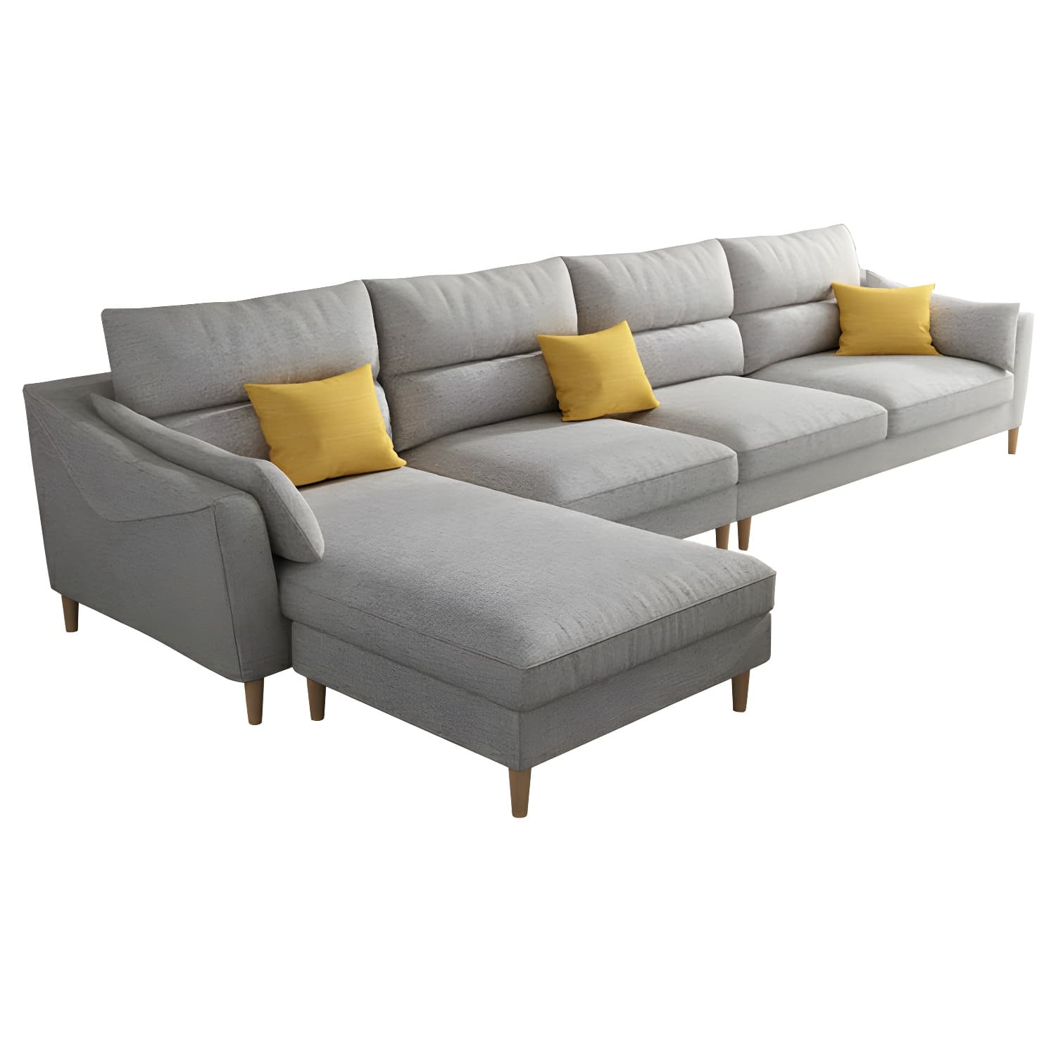 Scandinavian Wood Frame Straight Modular Sofa with Slipcover and Ottoman in 3 Piece Set thumbnail 15