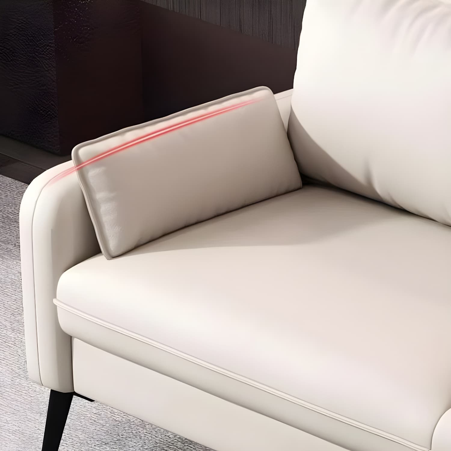 2-Seater Modern Cushioned Sofa with Bolster Pillows for Living Room thumbnail 12