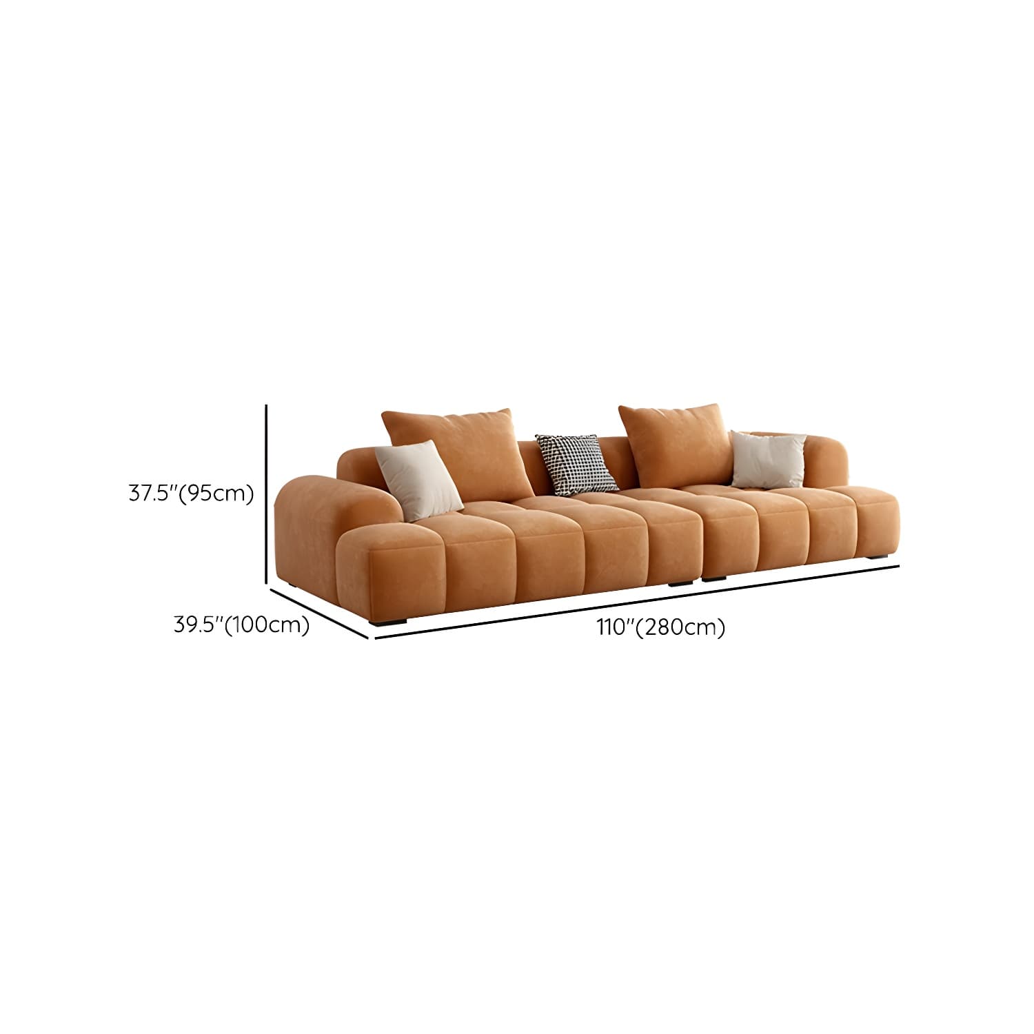 Modern Suede Sectional Sofa with Black Pine Wood Frame and Scratch Resistant Design thumbnail 22